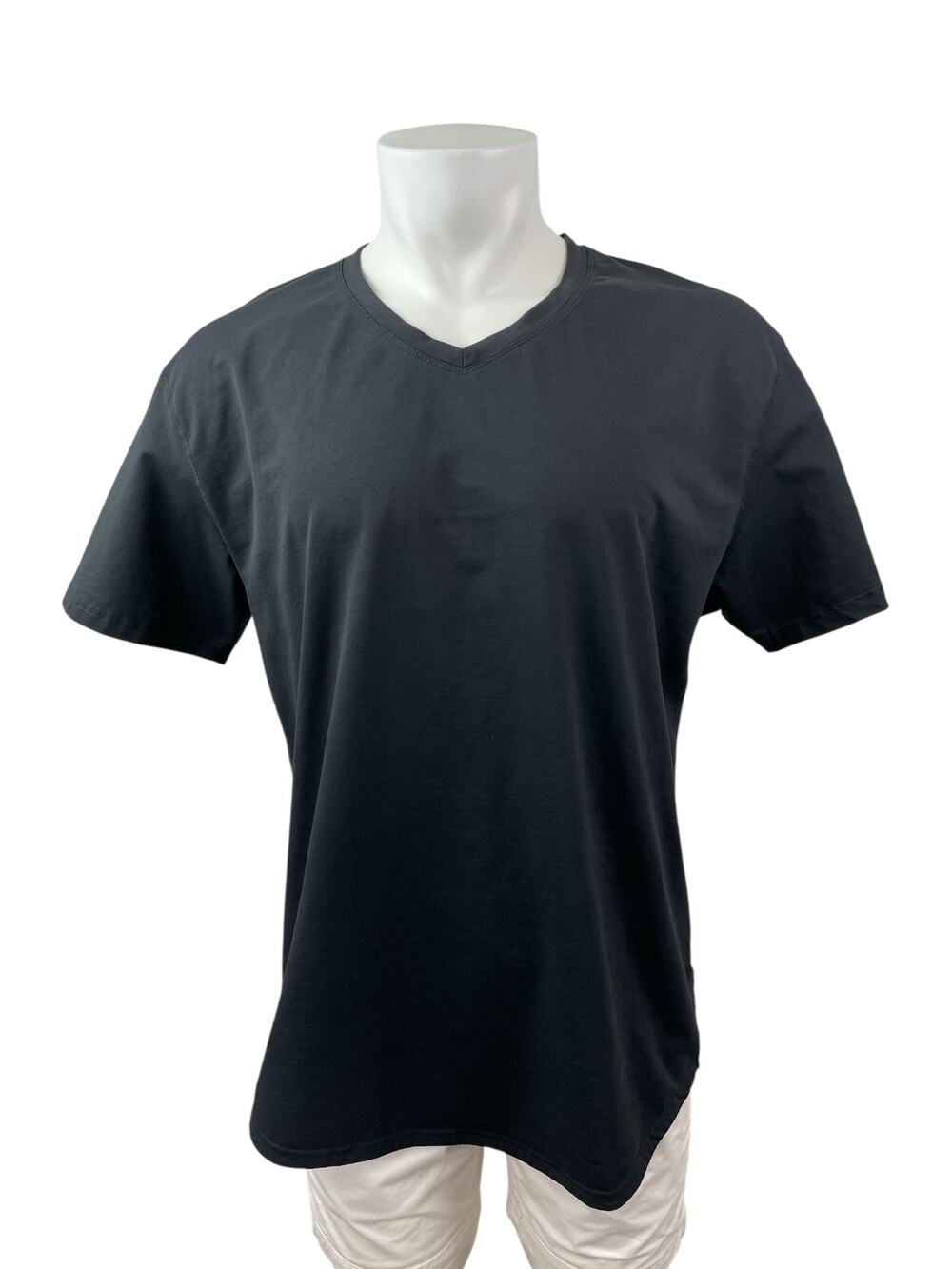 BYLT Men's Black Drop Cut V Neck Basic Short Sleeve T Shirt Tee Top Size XL
